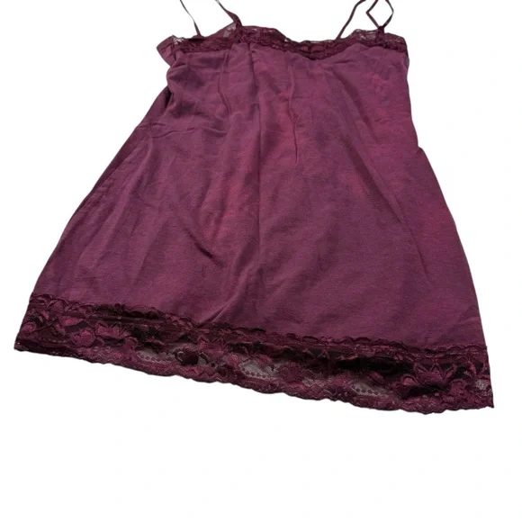 Zenana Outfitters Plum Lace Trim Camisole – Stretch Cotton – Women’s Size M - Picture 4 of 11